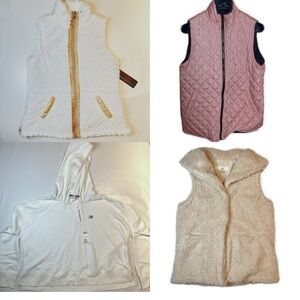 Women’s Size Medium Bundle – 2 Vests, Tommy Hilfiger Hoodie + Bonus Small Vest
